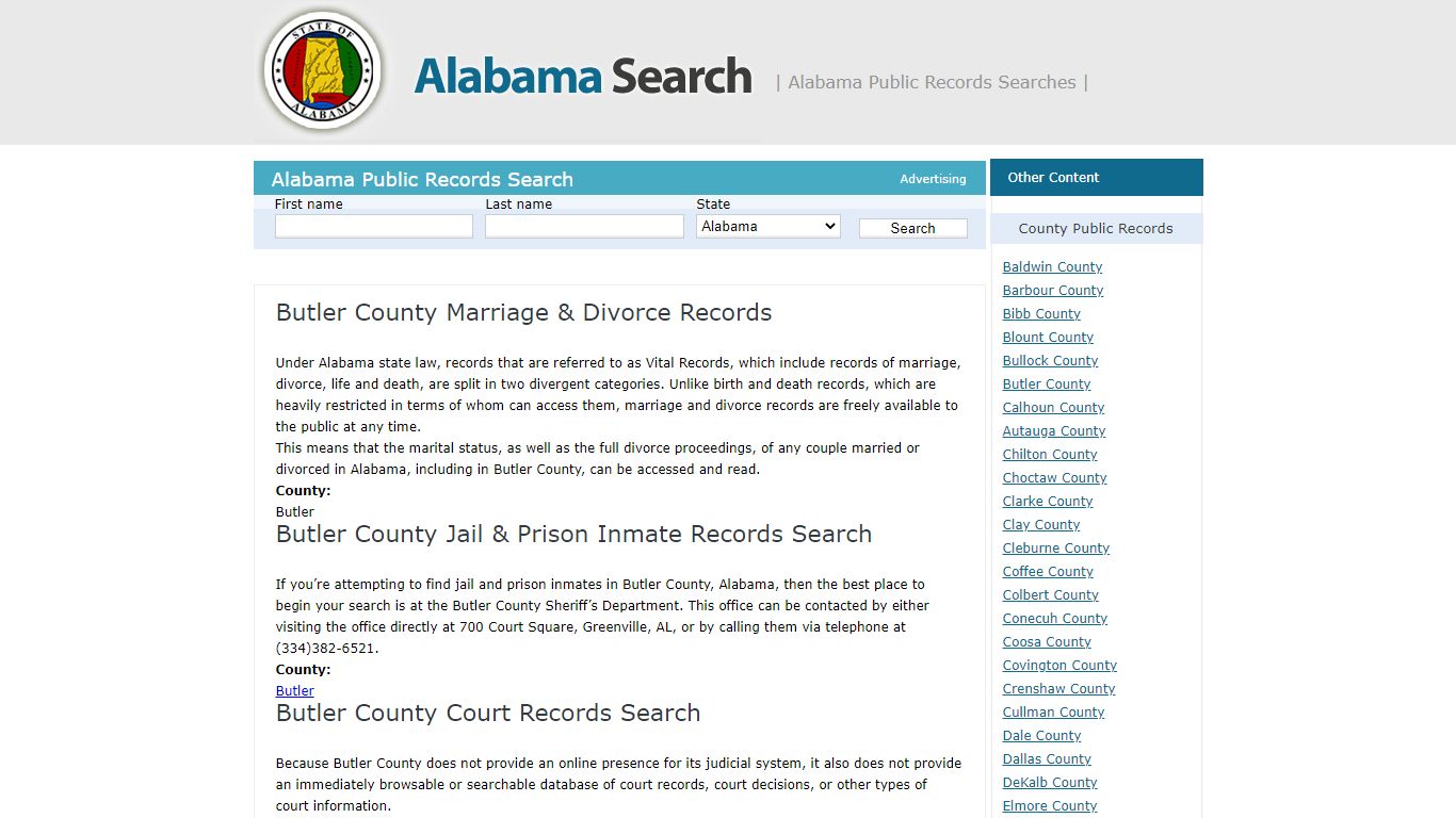 Butler | Alabama - AL Search